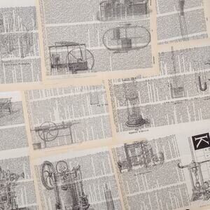 Old Machine Dictionary Prints, Antique Machinery Prints, Book Page Prints